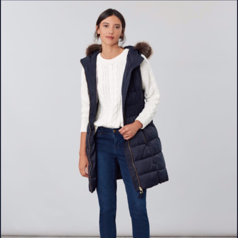 Joules Avebury Longline Padded Vest - MARINE NAVY